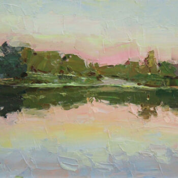 Painting titled "Evening  colors" by Alisa Onipchenko-Cherniakovska, Original Artwork, Oil Mounted on Other rigid panel