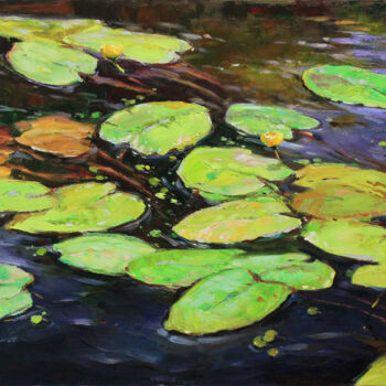 Painting titled ""Water lilies"" by Alisa Onipchenko-Cherniakovska, Original Artwork, Oil