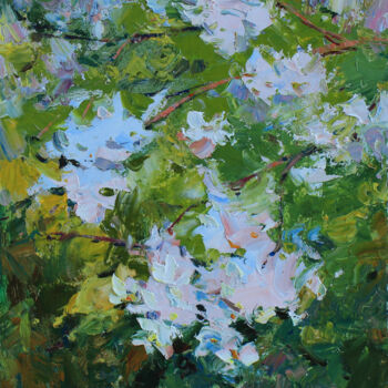 Painting titled "Spring colors" by Alisa Onipchenko-Cherniakovska, Original Artwork, Oil Mounted on Other rigid panel
