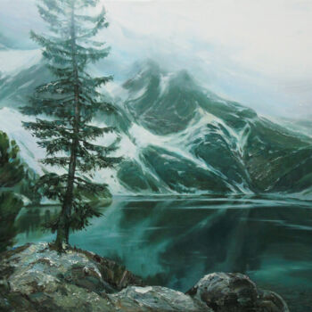 Картина под названием "Morskie Oko lake" - Alisa Onipchenko-Cherniakovska, Подлинное произведение искусства, Масло