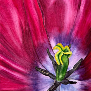Malarstwo zatytułowany „Purple Elegance” autorstwa Alisa Vovk, Oryginalna praca, Akwarela