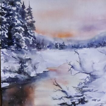 绘画 标题为“Мои акварели "Зима"” 由Натали  Дидух, 原创艺术品, 水彩