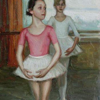 Pintura intitulada ""In the ballet scho…" por Alisa Gibet, Obras de arte originais, Óleo