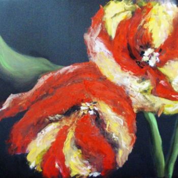 Painting titled "Tulips" by Alise, Original Artwork, Oil