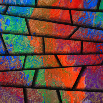 Картина под названием "Psychedelic stairway" - Alistair Coull, Подлинное произведение искусства, Акрил