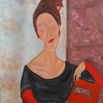 Peinture intitulée "Woman in chair" par Ali Melian, Œuvre d'art originale, Huile