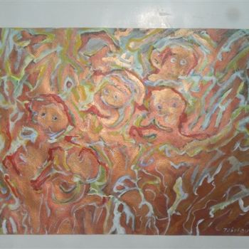Pintura intitulada "Visages expressifs" por Tabali, Obras de arte originais