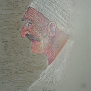 Pintura intitulada "Profil d'un Vieux" por Tabali, Obras de arte originais