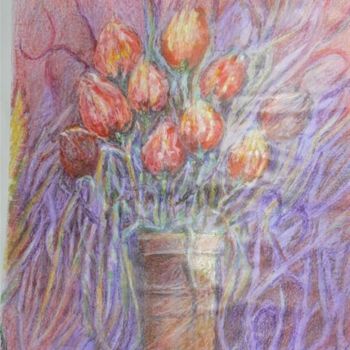 Pintura intitulada "Tulipes" por Tabali, Obras de arte originais