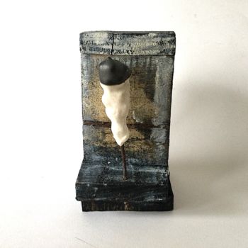 Sculpture intitulée "Porcelaine et bois" par Alix Warnant, Œuvre d'art originale, Argile