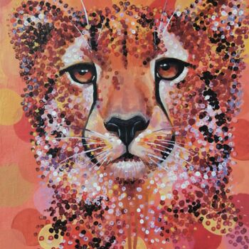 Peinture intitulée "Cheetah | Wild cat…" par Aliya Bagmanova, Œuvre d'art originale, Acrylique Monté sur Châssis en bois