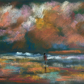 Peinture intitulée "Sea" par Aliz Posta, Œuvre d'art originale, Pastel