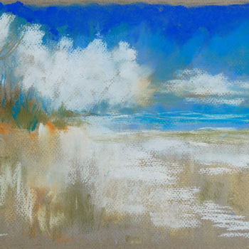 Painting titled "Coast" by Aliz Posta, Original Artwork, Pastel