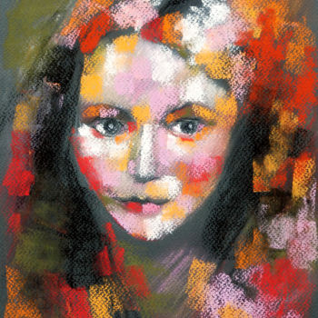 Painting titled "Girl" by Aliz Posta, Original Artwork, Pastel