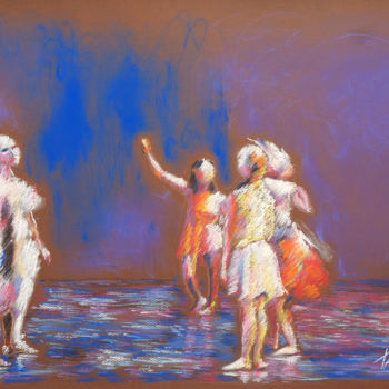 Malarstwo zatytułowany „Dancers” autorstwa Aliz Posta, Oryginalna praca, Pastel