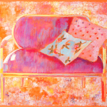 Schilderij getiteld "Couch" door Aliz Posta, Origineel Kunstwerk, Pastel