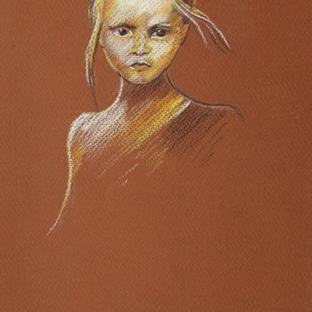 Drawing titled "Girl" by Aliz Posta, Original Artwork, Pastel