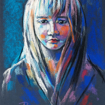 Painting titled "Girl" by Aliz Posta, Original Artwork, Pastel