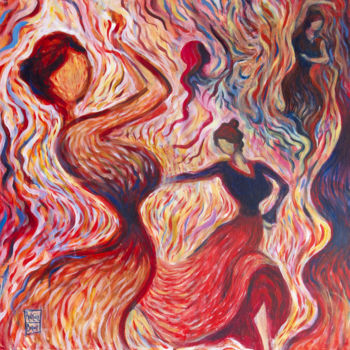 「flamenco」というタイトルの絵画 Romain Benoitによって, オリジナルのアートワーク, アクリル