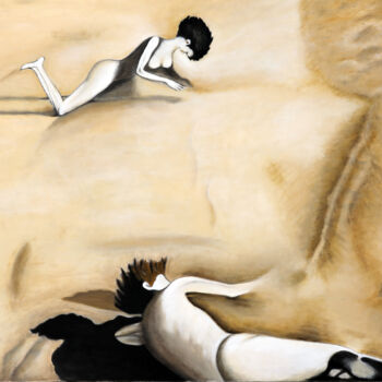 Pittura intitolato "Sea Of Sand" da Alketa Karavela, Opera d'arte originale, Olio