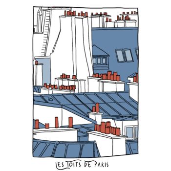 「Les toits de Paris…」というタイトルのデジタルアーツ All_is_fabによって, オリジナルのアートワーク, デジタル絵画