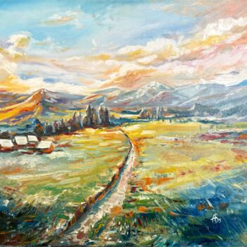 Pintura titulada "Bavarian Alps" por Alla Badsar, Obra de arte original, Oleo