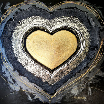 Peinture intitulée "warm heart" par Alla Broska, Œuvre d'art originale, Acrylique Monté sur Châssis en bois