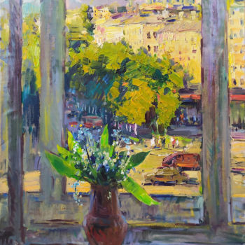 Malerei mit dem Titel "Spring in Yaroslavl" von Alla Khvastunova, Original-Kunstwerk, Öl