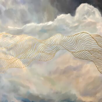 Schilderij getiteld "Clouds Minimalist c…" door Alla Meleschenko, Origineel Kunstwerk, Acryl
