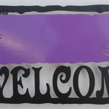 Sculpture titled "A Welcome Sign Purp…" by Alla Pikovski, Original Artwork, Other