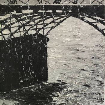 제목이 "Paris.Bridge"인 미술작품 Alla Ronikier로, 원작, 기름 나무 들것 프레임에 장착됨