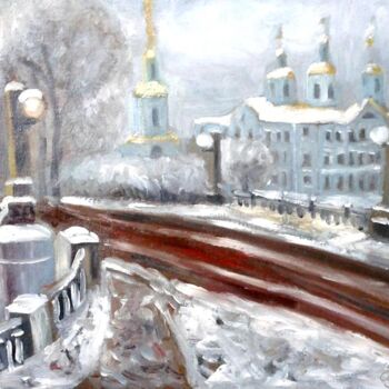 Картина под названием "Никольский собор." - Алла Сенаторова, Подлинное произведение искусства, Масло