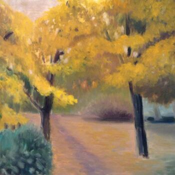 Картина под названием "Желтые деревья на К…" - Алла Сенаторова, Подлинное произведение искусства, Масло