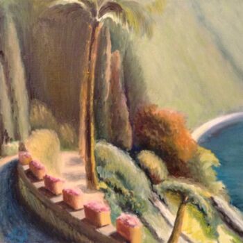 Картина под названием "Пальмы в Ницце." - Алла Сенаторова, Подлинное произведение искусства, Масло