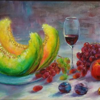 제목이 "Fruit and some wine…"인 미술작품 Alla Tatarinova로, 원작, 기름