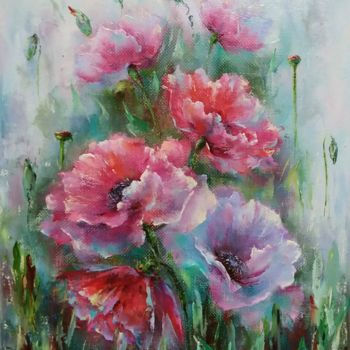 Pintura titulada "Poppy blossom/ Мако…" por Alla Tatarinova, Obra de arte original, Oleo