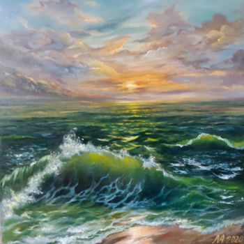 Картина под названием "Волна" - Алла Мироненко, Подлинное произведение искусства, Масло