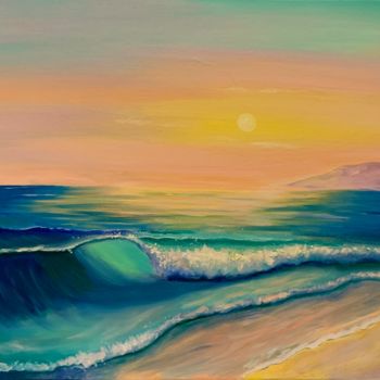 Peinture intitulée "Oil Painting Sea" par Alla Al, Œuvre d'art originale, Huile Monté sur Châssis en bois