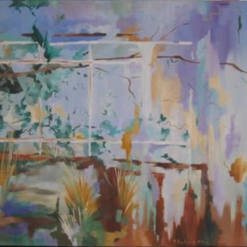 Peinture intitulée "paysage transparent" par Allais Rabeux, Œuvre d'art originale, Huile