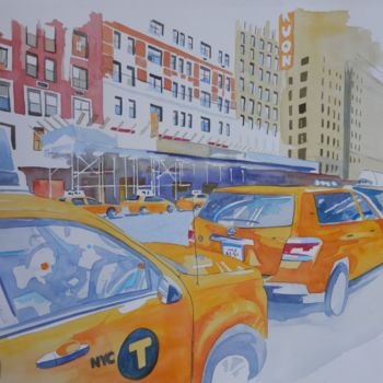Painting titled "NYC" by Allais Rabeux, Original Artwork, Watercolor