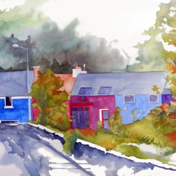 Peinture intitulée "ballyvanghan" par Allais Rabeux, Œuvre d'art originale, Aquarelle