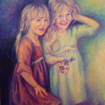 Peinture intitulée "Les Soeurs" par Alla Mikhailova, Œuvre d'art originale, Huile