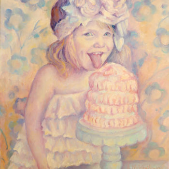 Painting titled "Joyeux Anniversaire!" by Alla Mikhailova, Original Artwork, Oil