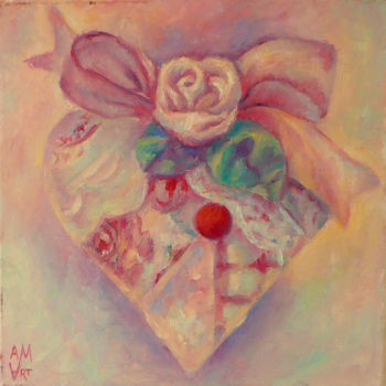 Malerei mit dem Titel "Cœur à Cœur" von Alla Mikhailova, Original-Kunstwerk, Öl