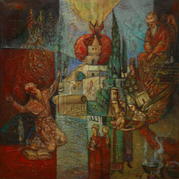 Painting titled "Legend about Abu Be…" by Allamyrat Muhammedov, Original Artwork, Acrylic