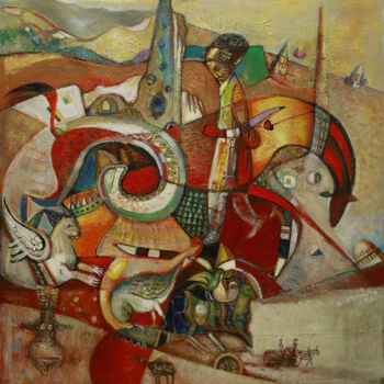 Pintura titulada "Paradoxical motive…" por Allamyrat Muhammedov, Obra de arte original, Acrílico