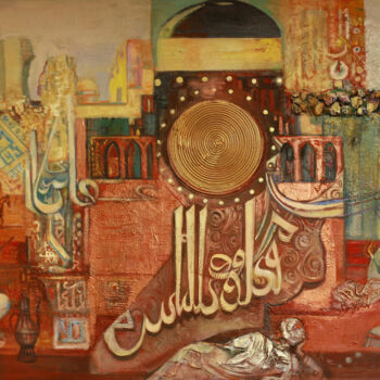 Schilderij getiteld "The Khorosanian sing" door Allamyrat Muhammedov, Origineel Kunstwerk, Olie