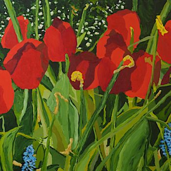 Malerei mit dem Titel "Red White and Blue" von Allan P Friedlander, Original-Kunstwerk, Acryl