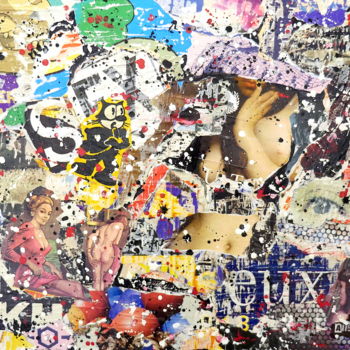 Collages intitulée ""Jeux interdits"" par Allan Martel, Œuvre d'art originale, Acrylique