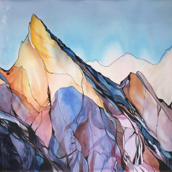 「Laila Peak.」というタイトルの絵画 Alla Vlaskinaによって, オリジナルのアートワーク, 水彩画